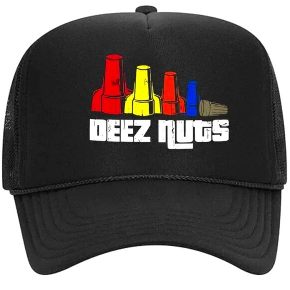 Deez Nuts Electrician's Funny Gift Foam Trucker Mesh Snapback Cap Hat - Picture 1 of 2